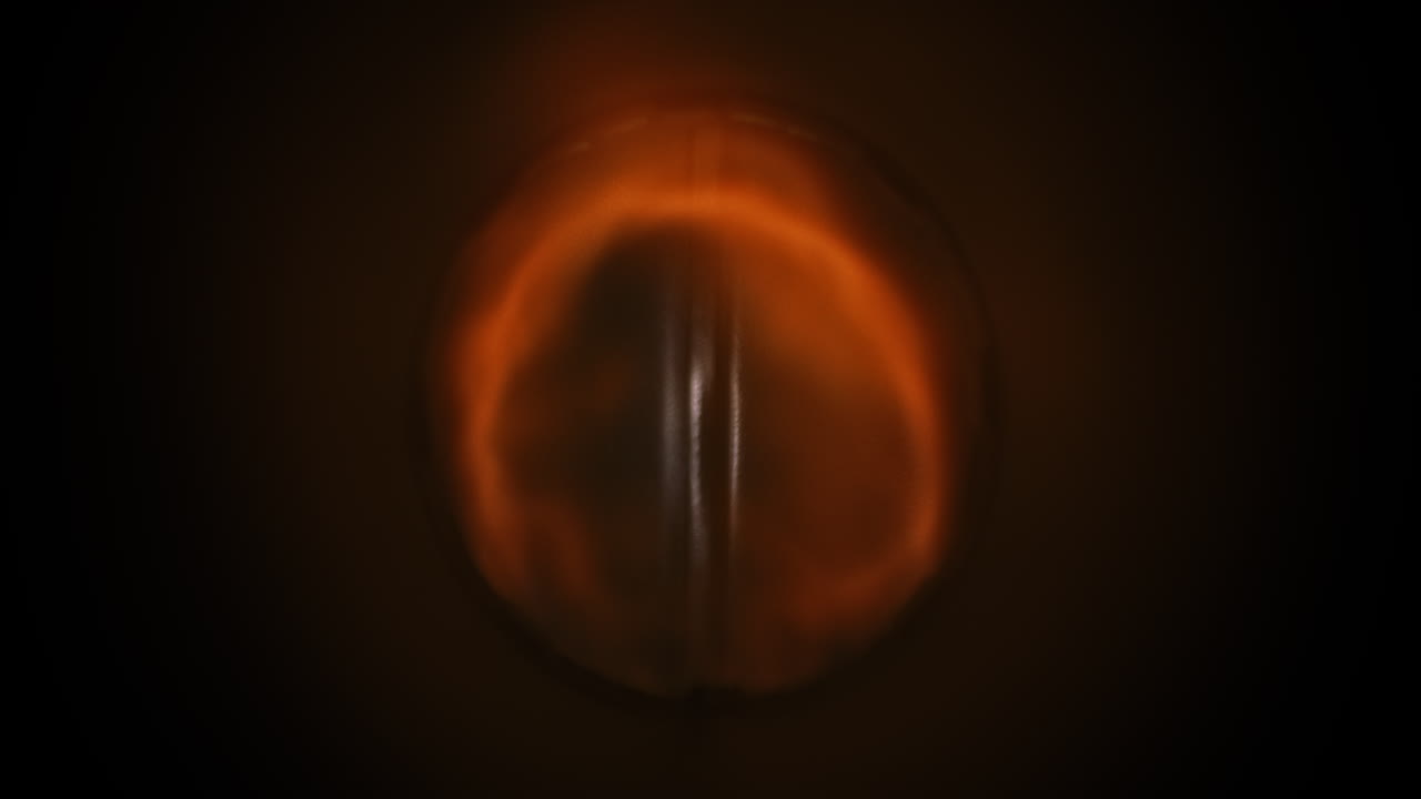 continuous flow of fire forms vortex inside metal machine pipe