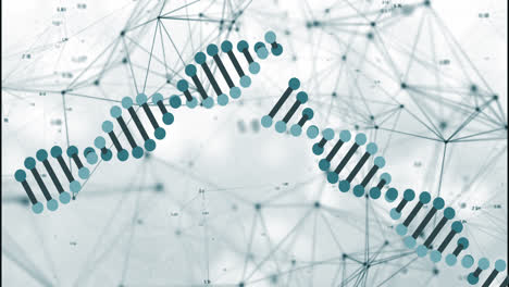 Animation-of-macro-of-green-3d-dna-strand-spinning