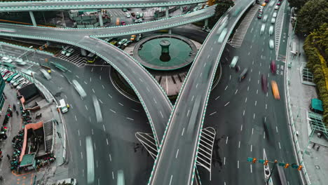 time lapse of highway interchange cars traffic jam and congestion during day busy rush hour