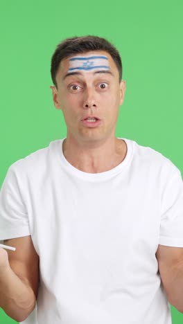 Man Cheering for Israel, angry with the decision of referee