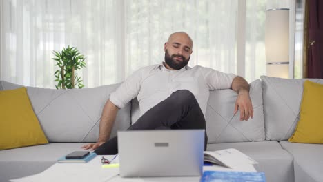home office worker man is rich.