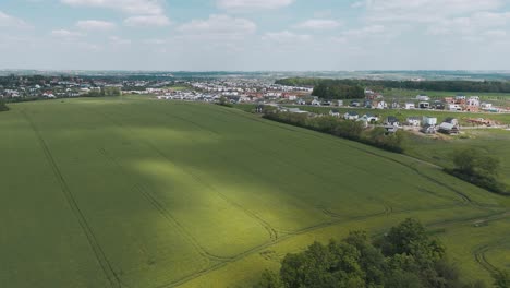 Flying-towards-a-czech-village-Vysoký-Újezd-near-Beroun