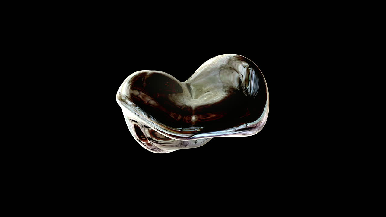 Metallic, fluid sphere morphing in a black void. Perfect for high-tech brand identities, luxury tech logos, and artistic minimalist title sequences
