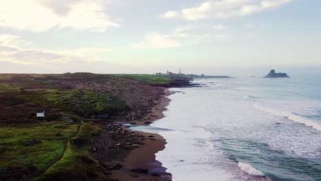 Una-Colonia-De-Cría-De-Elefantes-Marinos-En-Una-Playa-De-California-Al-Amanecer