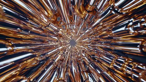 abstract geometric pattern of metallic cylinders