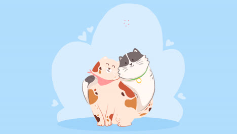 An-animation-of-Hand-drawn-valentines-day-animal-couple