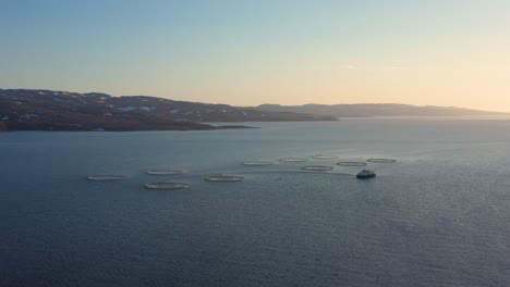 Luftaufnahmen-Von-Lachsfarmen-In-Norwegen