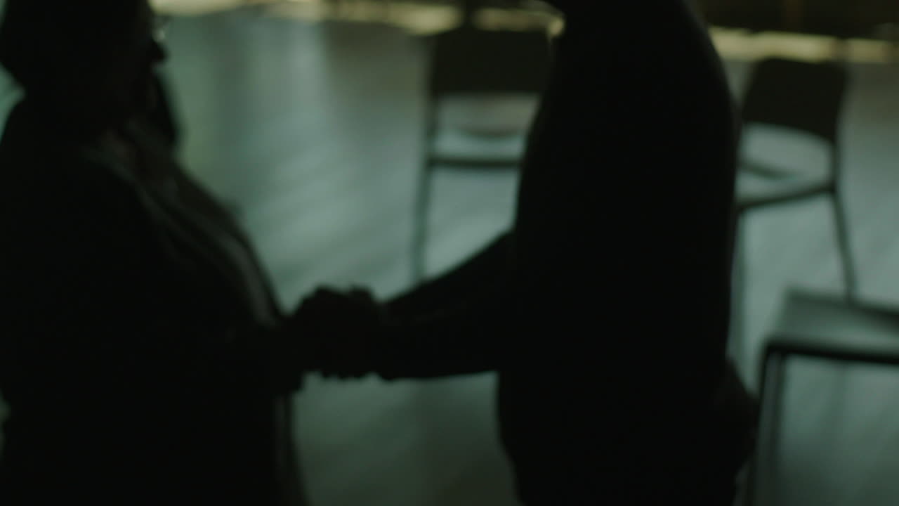 Blurred Silhouettes of People in a Meeting