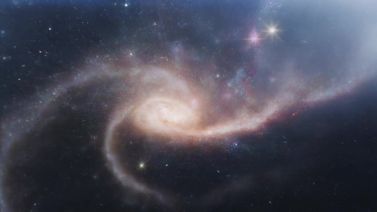 Betagende spiralgalakse, der roterer i det dybe rum