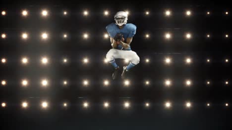 American-football-player-against-flashing-lights