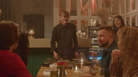 dinner at a restaurant