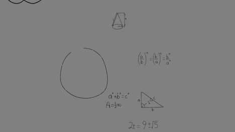 animación de gráficos matemáticos y datos sobre un fondo gris