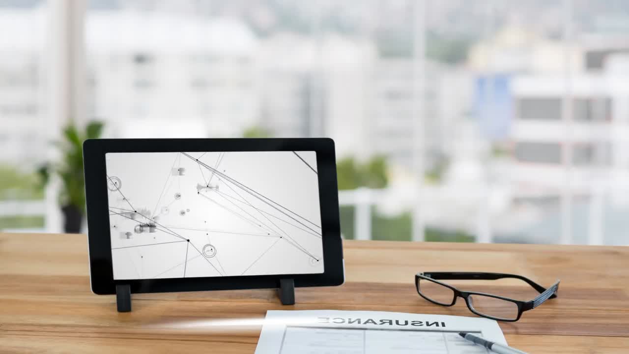 Asymmetrische Linien und Diagramme auf einem Tablet