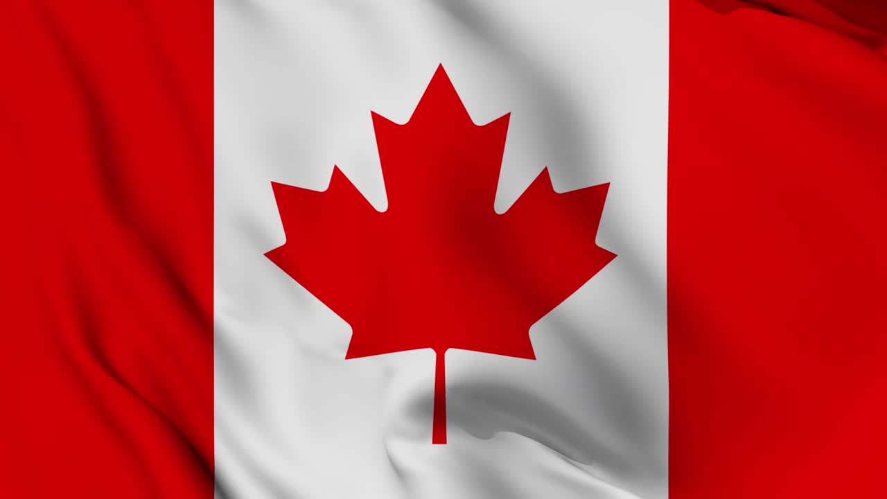 la bandera canadiense 4k ondeando