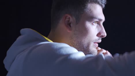 Boxer-young-man-training,-shadow-boxing.