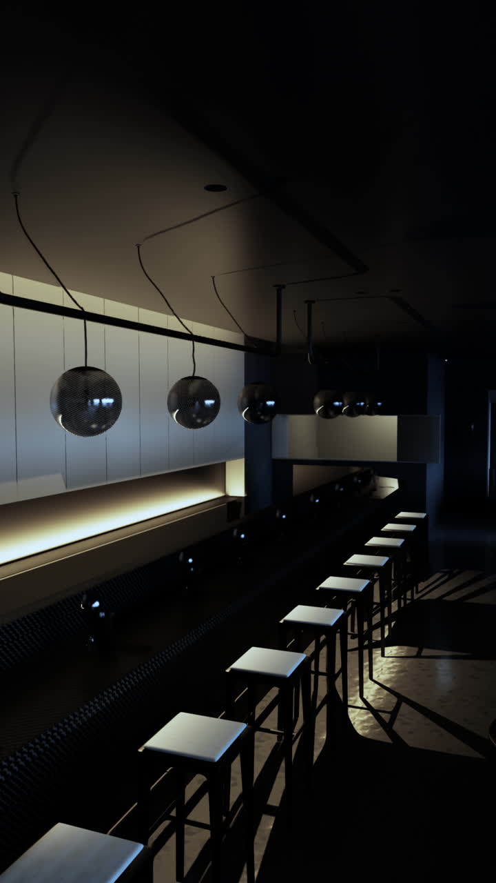 현대적인 어두운 야간 바 인테리어