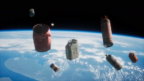 contaminación de la atmósfera del planeta tierra y el espacio