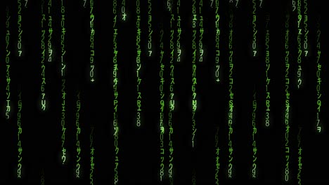 glowing green code matrix