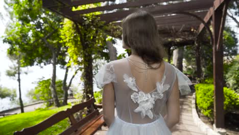 bride in a garden setting