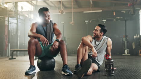 happy man, high five and fitness in sports