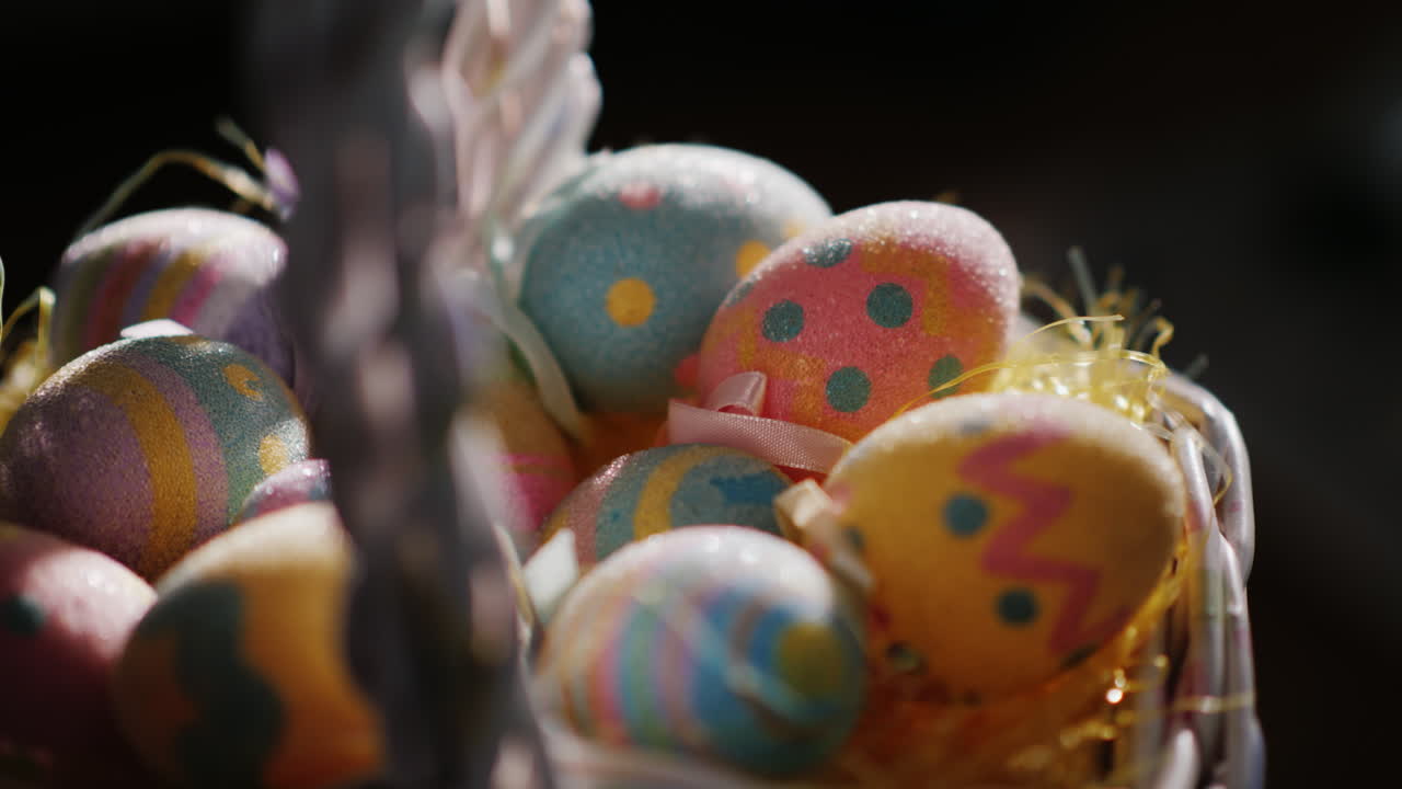 Basket With Decorative Easter Eggs 07