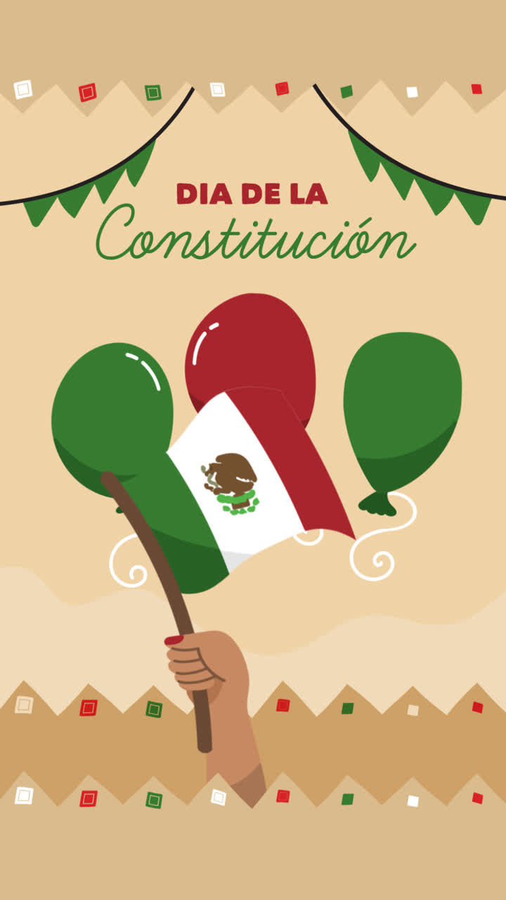 ilustración de la celebración del día de la constitución mexicana