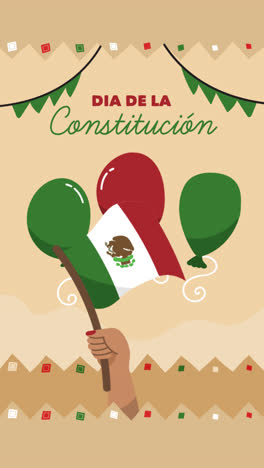 mexican constitution day celebration illustration