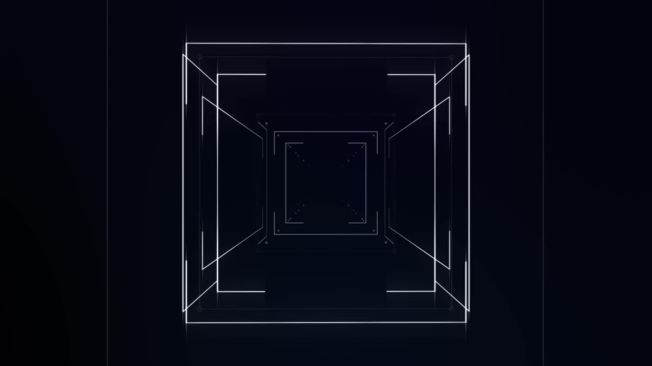 3d 추상 큐브 모션 스피닝 디지털 데이터 기술 배경, 애니메이션 원활한 루프 4k