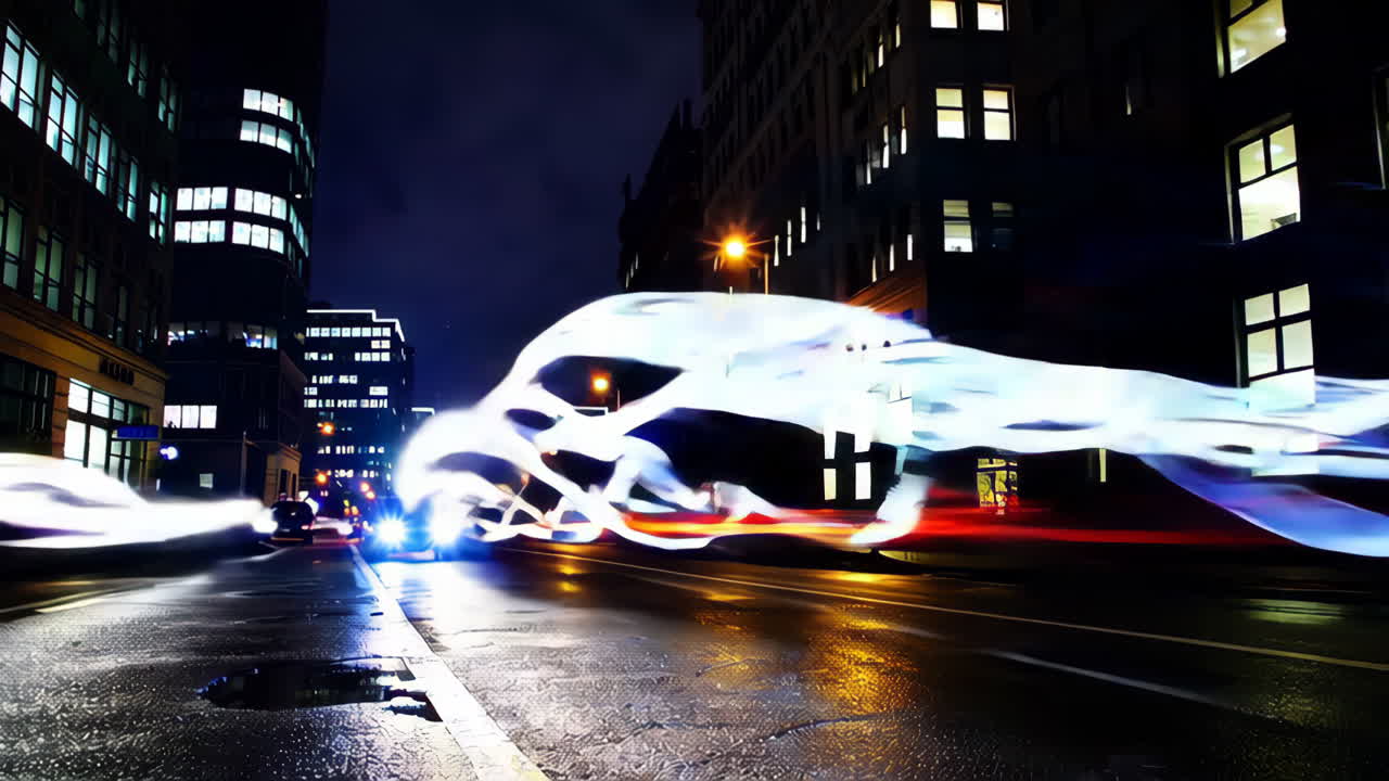 밤에 도시의 불빛