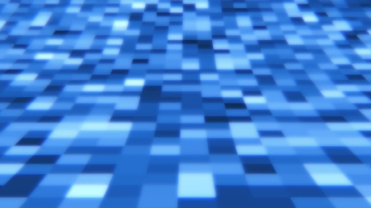 추상적인 상승하는 파란 모자이크 반이는 격자 사각형 타일 박이는 빛 - 4k 원활한 루프 모션 배경 애니메이션