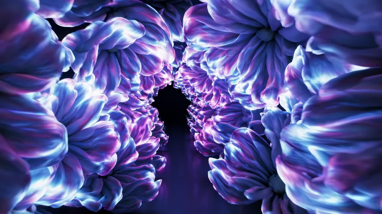 Tunnel of Glowing Flowers