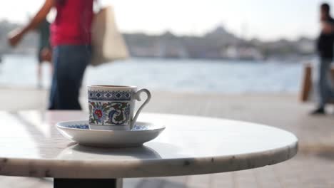 turkish coffee by the sea in istanbul