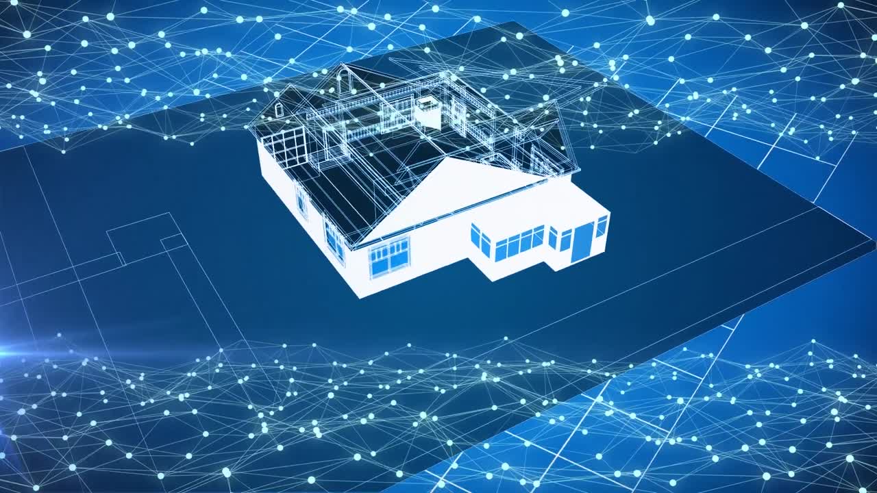 3d 하우스에서 데이터 처리의 애니메이션