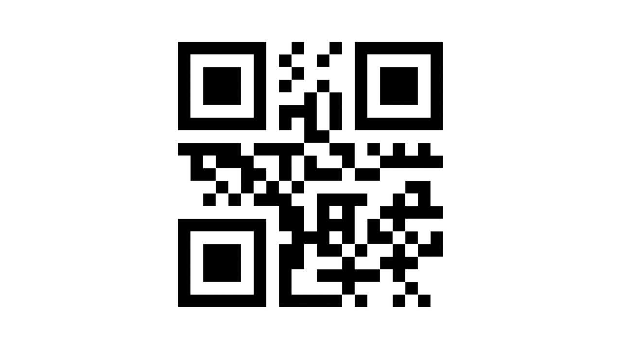 animación de bucle sin problemas del proceso de escáner de código qr electrónico con láser rojo. etiquetas de cambio rápido dígitos y concepto de negocio