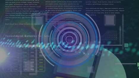 Animation-of-scope-scanning-over-data-processing-on-black-background