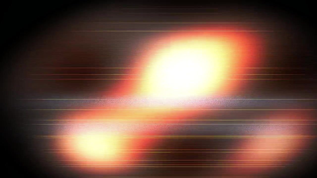 Dynamic Abstract Glowing Orange and Yellow Shapes with Scanline Effect