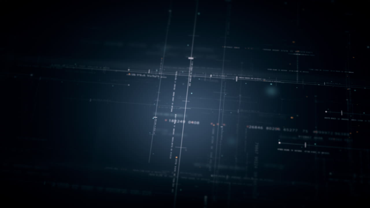 첨단 데이터 매트릭스 시 ⁇ 레이션 ui와 첨단 디지털 환경과 상호 연결된 데이터 매트릭스 정보 네트워크 시스템 배경의 역동적이고 몰입력있는 디스플레이