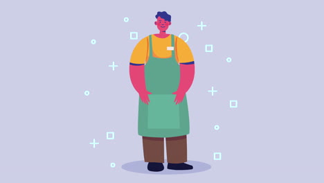 trabajador carnicero animación de personajes profesionales