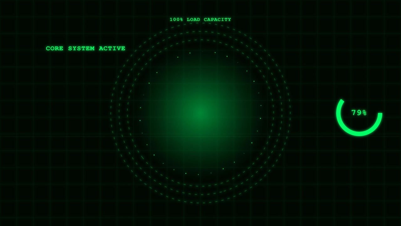 Digital Radar Interface with Loading Progress Indicator