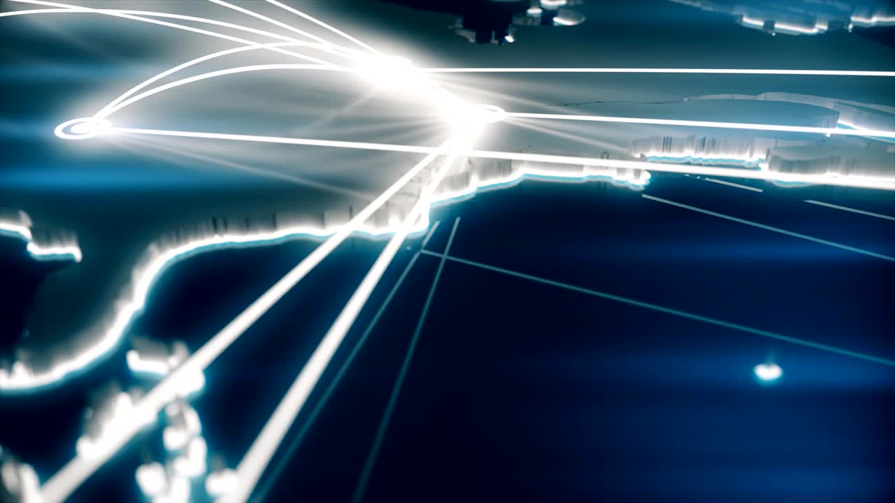 북미 비행 경로.