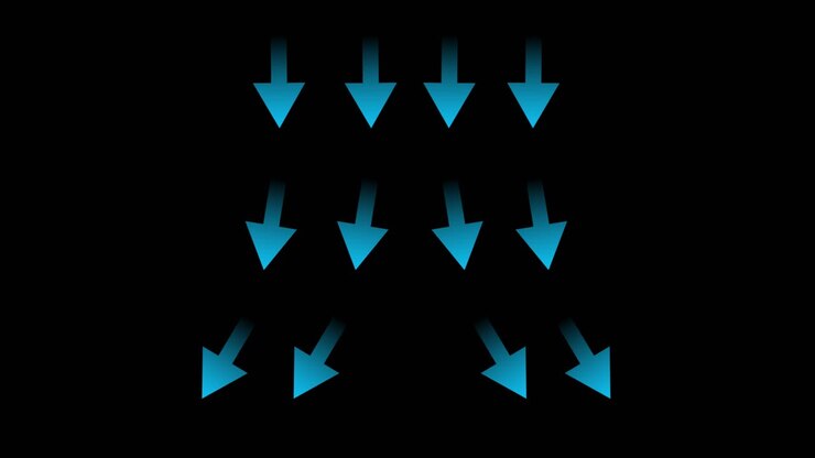 Blue Gradient Arrows Pointing Down