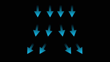 blue gradient arrows pointing down