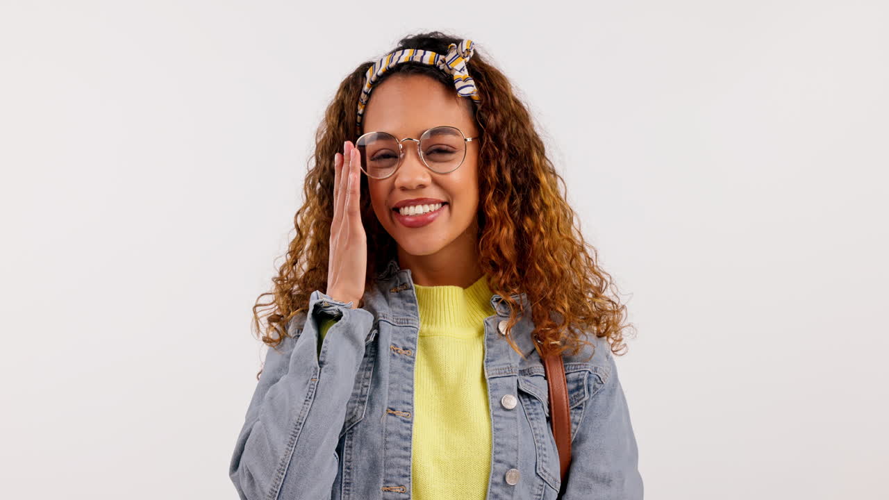 Vision, glasses and portrait of woman with frames
