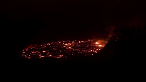 bright red lava eruption, fresh volcanic rock into the night kilauea big island hawaii usa