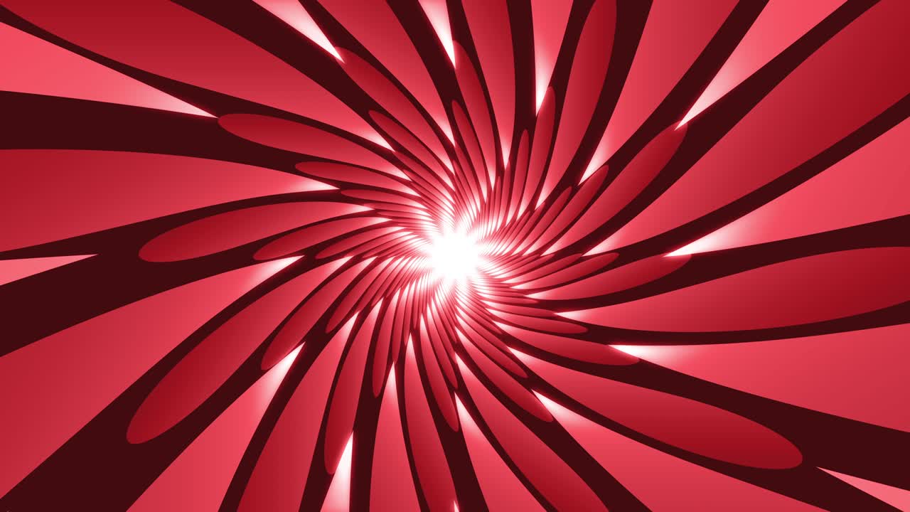 Rød Abstrakt Blomstret Spiralhvirveltunnel Baggrund Gentagende Animation