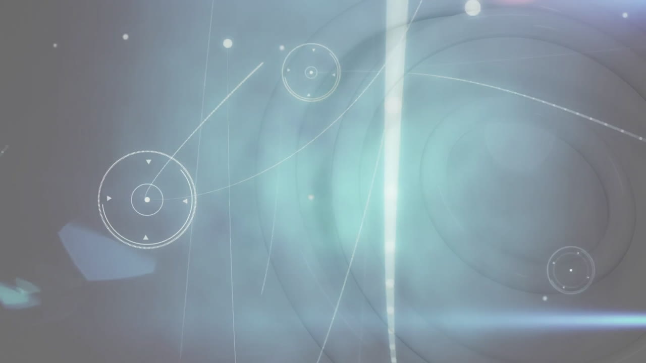 Animation of futuristic digital interface with abstract geometric shapes and lines