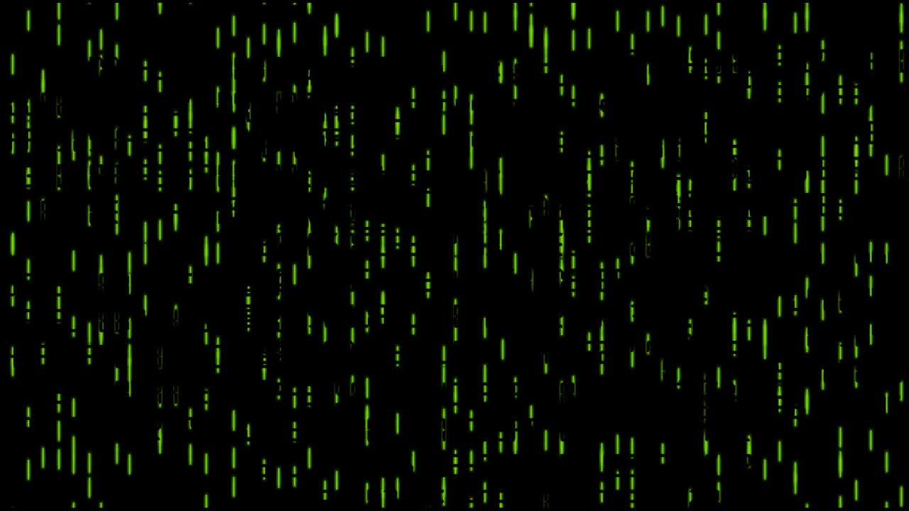 Animation data storm flashing streams of data