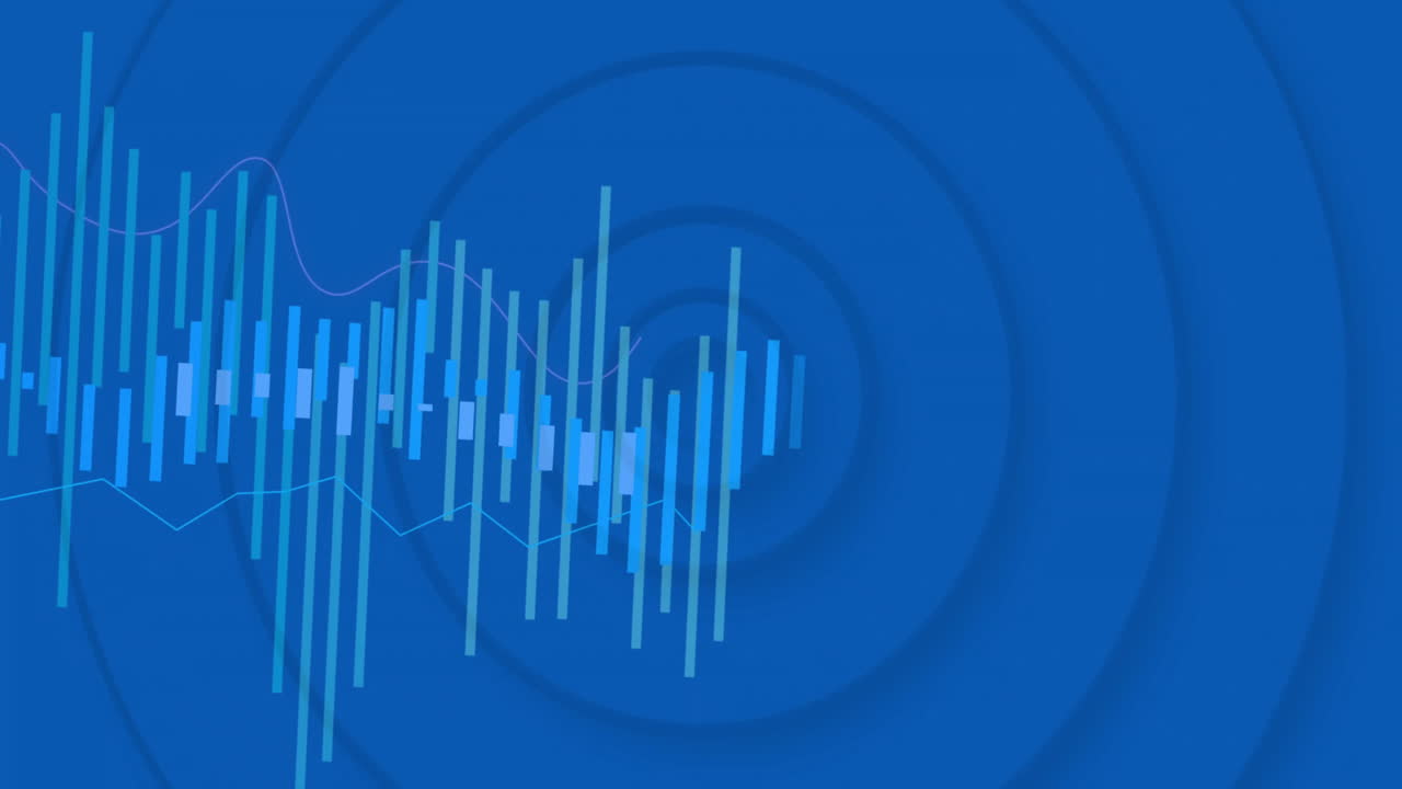 Animation of diagrams moving over blue circles