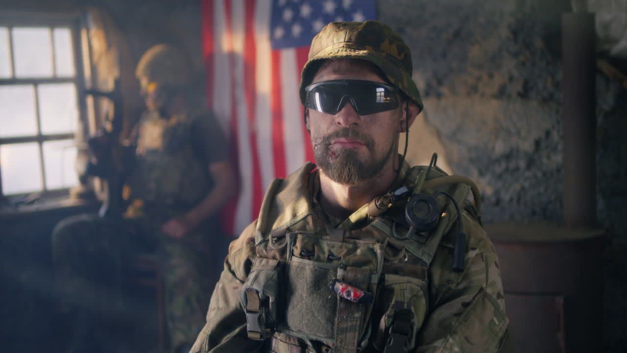 US Soldier Portrait in a Military Setting