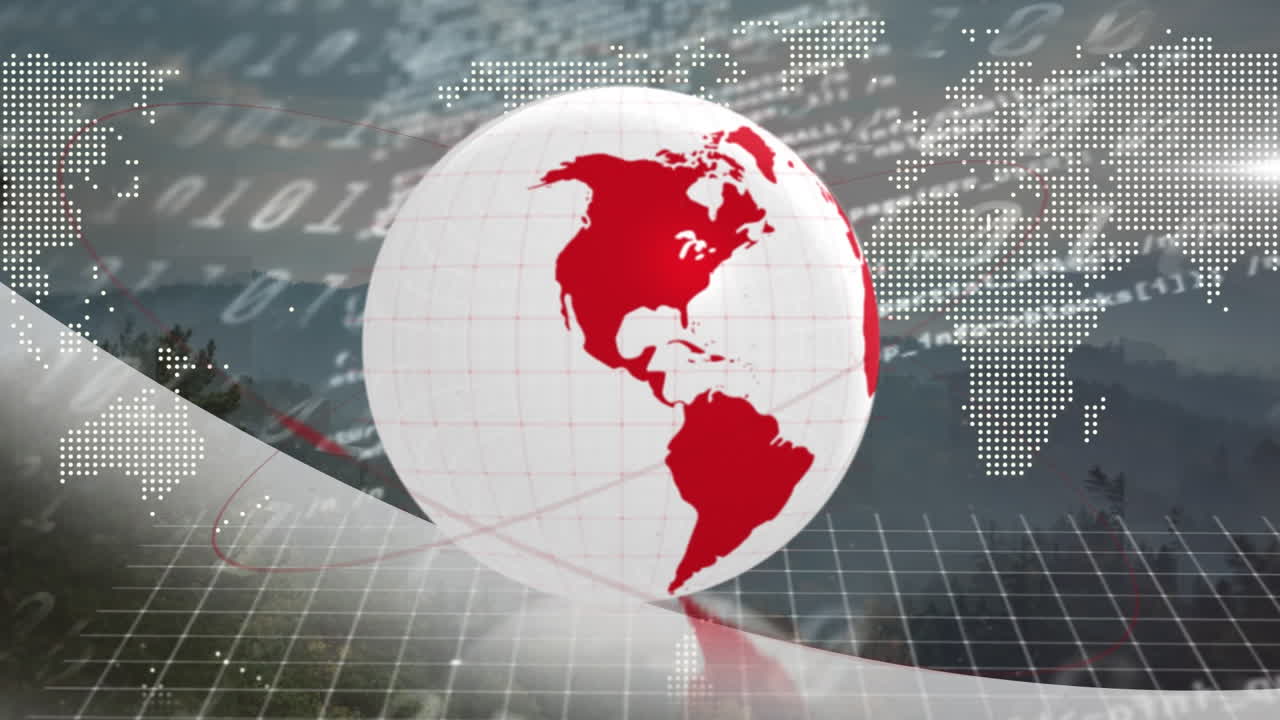 데이터 프로세싱에 대한 지구의 애니메이션